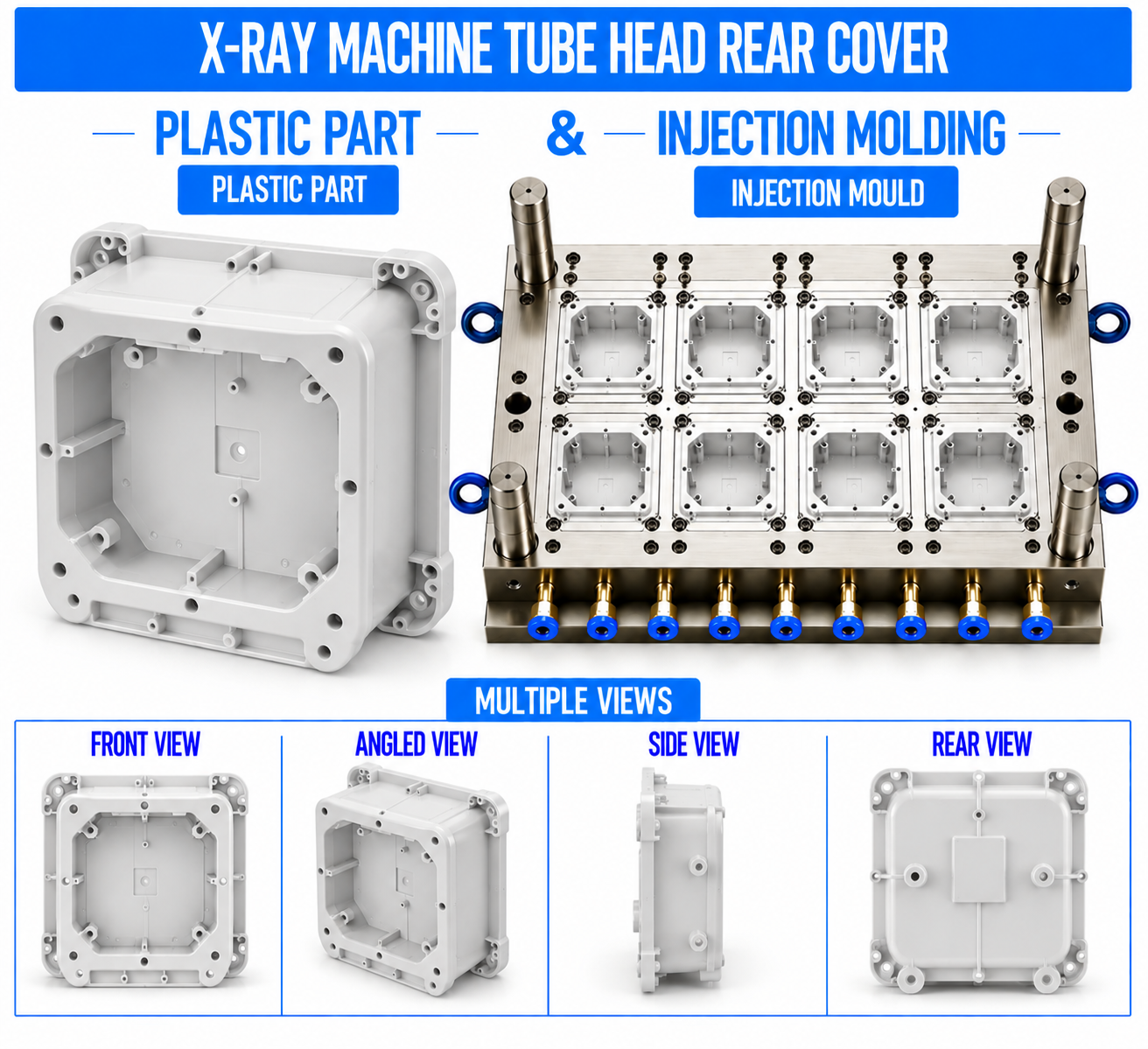 X-Ray Machine Plastic Tube Head Rear Cover Mould and Moulding Service
